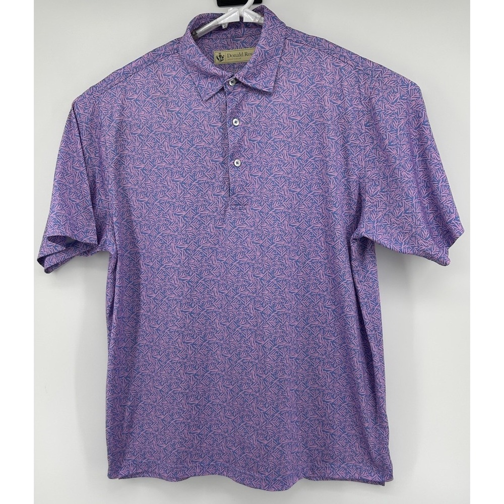 Donald Ross Sportswear Short Sleeve Polyester Polo Shirt Purple And Blue 2XL